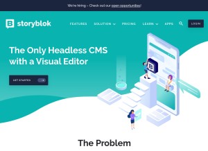 How storyblok.com looks like on a tablet such as an iPad.