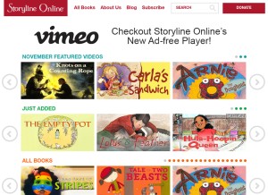 How storylineonline.net looks like on a tablet such as an iPad.