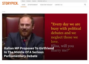 How storypick.com looks like on a tablet such as an iPad.