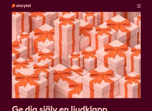 How storytel.se looks like on a tablet such as an iPad.