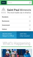 How stpaul.gov looks like on a mobile device such as an iPhone.
