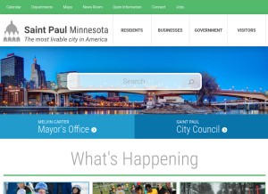 How stpaul.gov looks like on a tablet such as an iPad.