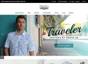 How straightdown.com looks like on a tablet such as an iPad.
