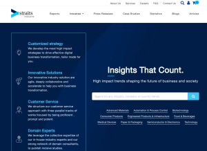 How straitsresearch.com looks like on a tablet such as an iPad.