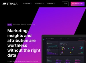 How strala.com looks like on a tablet such as an iPad.