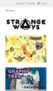 How strange-ways.com looks like on a mobile device such as an iPhone.