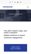 How stratacache.com looks like on a mobile device such as an iPhone.