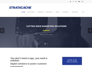 How stratacache.com looks like on a tablet such as an iPad.