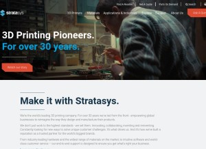 How stratasys.com looks like on a tablet such as an iPad.