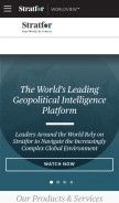 How stratfor.com looks like on a mobile device such as an iPhone.