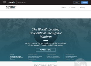 How stratfor.com looks like on a tablet such as an iPad.