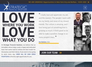 How stratfs.com looks like on a tablet such as an iPad.