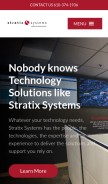 How stratixsystems.com looks like on a mobile device such as an iPhone.