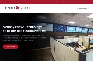 How stratixsystems.com looks like on a tablet such as an iPad.
