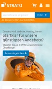How strato.de looks like on a mobile device such as an iPhone.