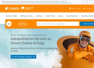 How strato.de looks like on a tablet such as an iPad.