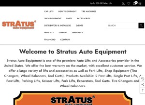 How stratusautoequip.com looks like on a tablet such as an iPad.
