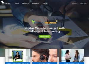 How stratusvideo.com looks like on a tablet such as an iPad.