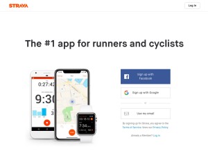 How strava.com looks like on a tablet such as an iPad.