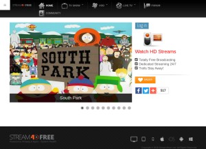How stream4free.live looks like on a tablet such as an iPad.