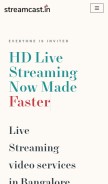 How streamcast.in looks like on a mobile device such as an iPhone.