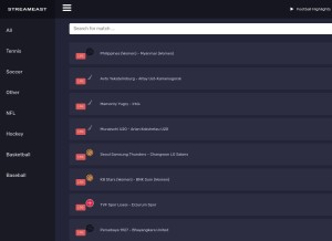 How streameast.live looks like on a tablet such as an iPad.