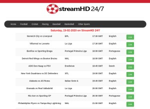 How streamhd247.live looks like on a tablet such as an iPad.