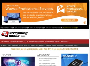 How streamingmedia.com looks like on a tablet such as an iPad.