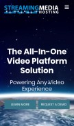 How streamingmediahosting.com looks like on a mobile device such as an iPhone.