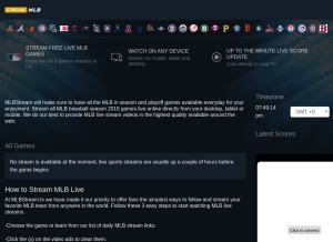How streammlb.com looks like on a tablet such as an iPad.