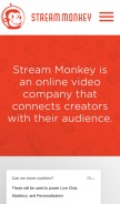 How streammonkey.com looks like on a mobile device such as an iPhone.