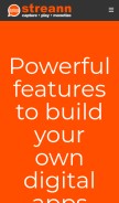 How streann.com looks like on a mobile device such as an iPhone.