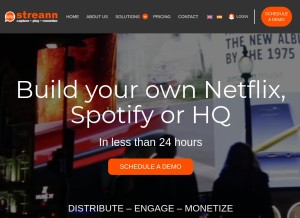 How streann.com looks like on a tablet such as an iPad.