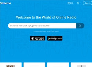 How streema.com looks like on a tablet such as an iPad.