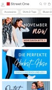 How street-one.de looks like on a mobile device such as an iPhone.