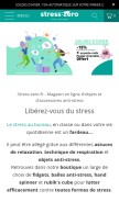 How stress-zero.fr looks like on a mobile device such as an iPhone.
