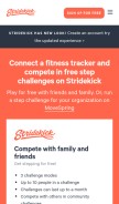 How stridekick.com looks like on a mobile device such as an iPhone.