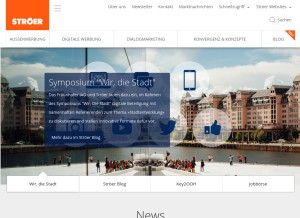How stroeer.de looks like on a tablet such as an iPad.