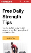 How stronglifts.com looks like on a mobile device such as an iPhone.