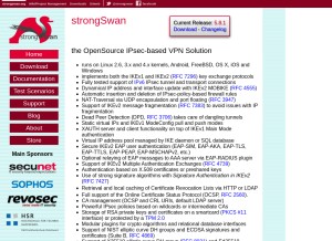 How strongswan.org looks like on a tablet such as an iPad.
