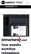 How structurecms.com looks like on a mobile device such as an iPhone.