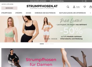 How strumpfhosen.at looks like on a tablet such as an iPad.