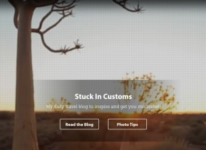 How stuckincustoms.com looks like on a tablet such as an iPad.