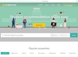 How student.com looks like on a tablet such as an iPad.