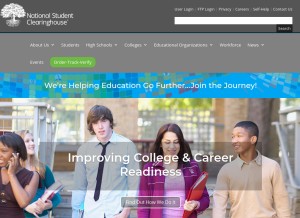 How studentclearinghouse.org looks like on a tablet such as an iPad.