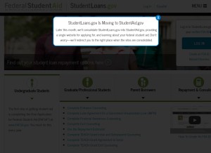 How studentloans.gov looks like on a tablet such as an iPad.
