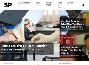 How studentproblems.com looks like on a tablet such as an iPad.