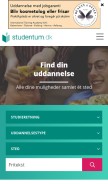 How studentum.dk looks like on a mobile device such as an iPhone.