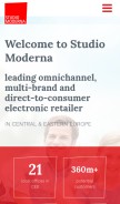 How studio-moderna.com looks like on a mobile device such as an iPhone.