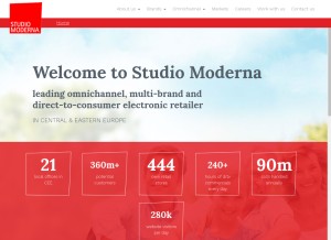 How studio-moderna.com looks like on a tablet such as an iPad.